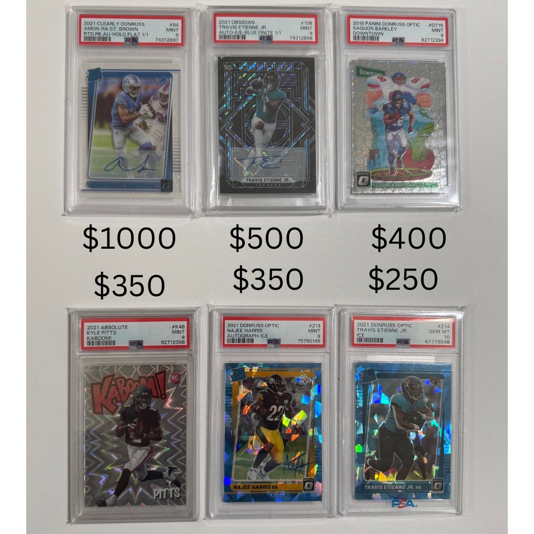 NFLCardFormula's tweet image. Looking to buy a PC monster at my LCS! Selling these if anyone is interested, DM - retweets appreciated!

@ILOVECOLLECTIN1
@Hobby_Connect @CardHobbyRTs @Nolacardtweets @GreyWorthy @GKSportCards @NoHoldsCards @kbkcards @theairastro @dynastycards_ @CLE_KingOfGames @WildThingCards