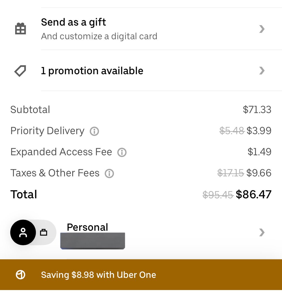 grlalx's tweet image. yallllll FYI @UberEats has a terrible bug — and support refuses to refund all orders to the actual totals.
checkout screen shows the Uber One discount, but when you go to check out it doesn’t apply the benefit and charges you the full amount. (plus, tip is calculated on the…