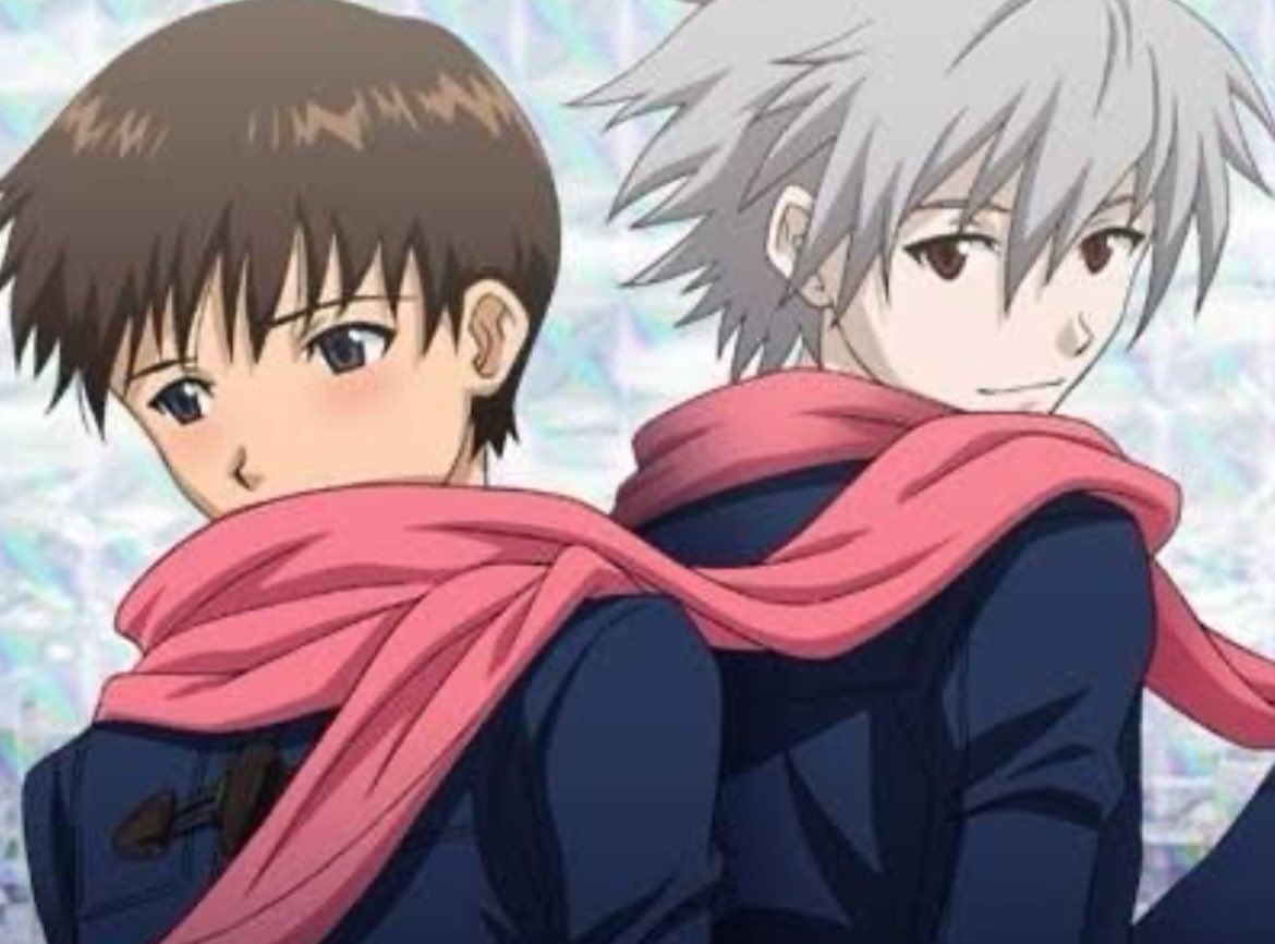 ukelight's tweet image. KawoShin (Kaworu Nagisa/Shinji Ikari) VS RyoMina (Ryoji Mochizuki/Makoto Yuki)