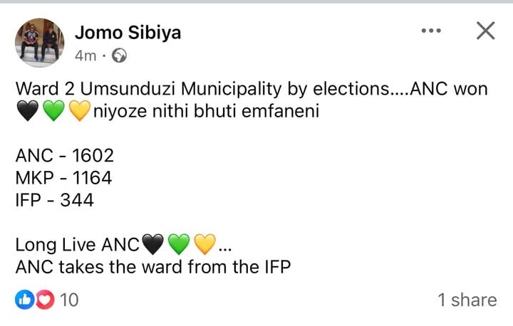 goolammv's tweet photo. TWO THIRDS MAJORITY WAS JIST A PIPE DREAM FROM MK PARTY AS ANC WINS CRUCIAL WARD 2 MSUNDUZI IN KZN BY-ELECTIONS Ward 2 Msunduzi: 

The carnage and destruction  of Jacob Zuma owned MK Party continues. A very crucial by election held yesterday in Msunduzi,the ANC smashed the MK Party in its so-called homeland. As a result of the very successful GPU, the ANC KZN is on an upward tragegtory. It bodes well for the ANC . The so called two thirds majority was a complete lie. So far after the national elections 14 by- elections held in KZN the Zuma party only won one. 
Every so called big wig from.thr Mk Party from Duduzile,Manyi,Shivambu all campaigned in the area for the Mk. 

The novelty of MK is finished . From herein it will just be downward trajectory so also not forget about massive internal factional fights. 

WELL DONE ANC