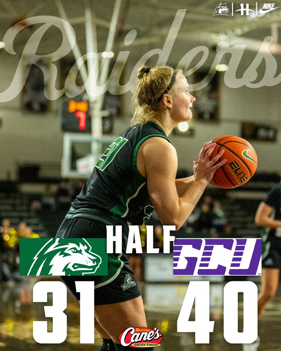 WSUWBasketball's tweet image. Half | GCU 40, WSU 31

Scott leads the team with 8 PTS, going 3-for-4 overall as the Raiders shoot 42%. Brown and Henson combine for 6 of the team&apos;s 7 AST.

📺 es.pn/48YZUB1
📊 bit.ly/494QrIf

#RaiderUp | #RaiderFamily