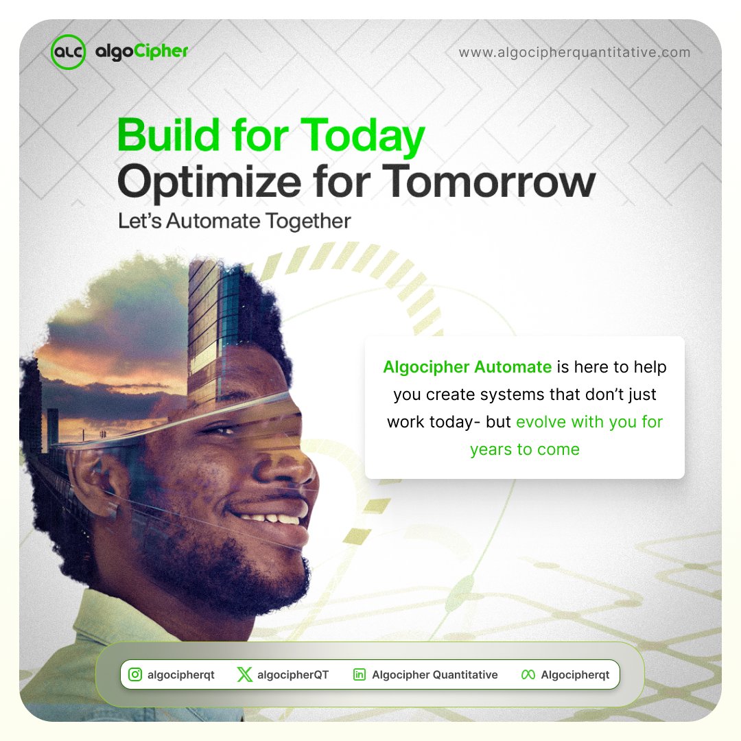 algocipherQT's tweet image. Algocipher Automate is here to help you create systems that don’t just work today—but evolve with you for years to come.
Build for Today.
Optimize for Tomorrow.
Let’s Automate Together.
#Algocipherquantitative #algocipherautomate #happynewyear2025 #tradingbot #quantfinance