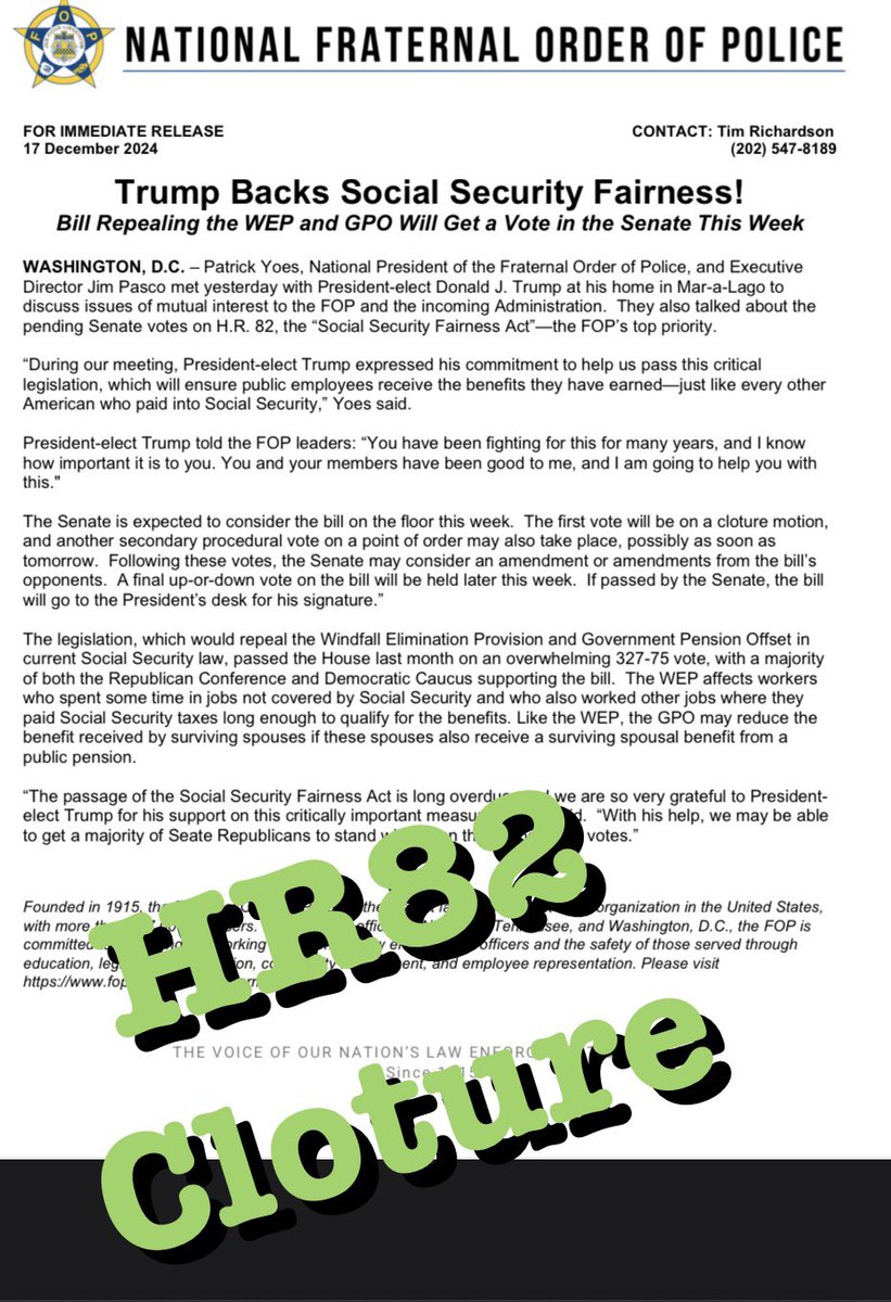 rudysumpter's tweet image. Thank you for supporting the #SocialSecurityFairnessAct #HR82