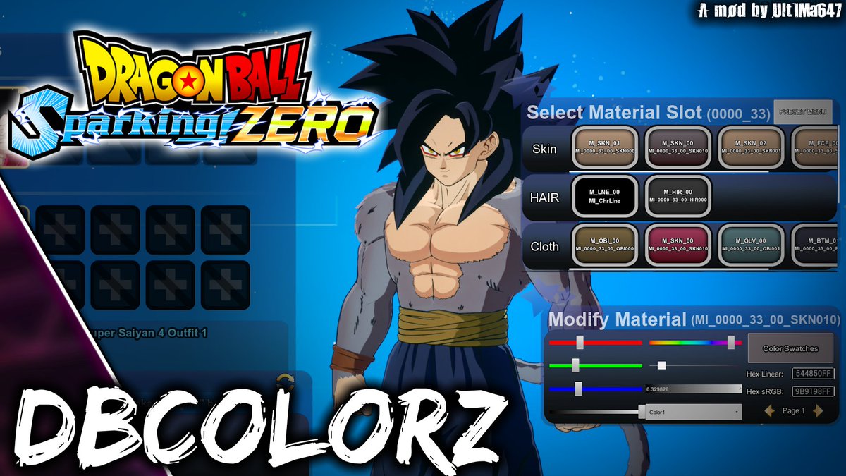 UltIMa647's tweet photo. 🎨DBColorZ: The Sparking Zero Color Customizer has been released!

🖌️ Create your own recolors for Sparking Zero entirely in-game! All you need is this mod, Sparking Zero on PC, and the SZ ModLib.
A recolor for every character in the game is also included!

⬇️DOWNLOAD BELOW!⬇️ https://t.co/oVmo1V74UF