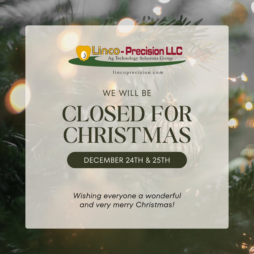 LincoPrecision's tweet image. We will be closed on Christmas Eve &amp;amp; Christmas Day! We hope you and your families have a merry Christmas! 🎄🎁