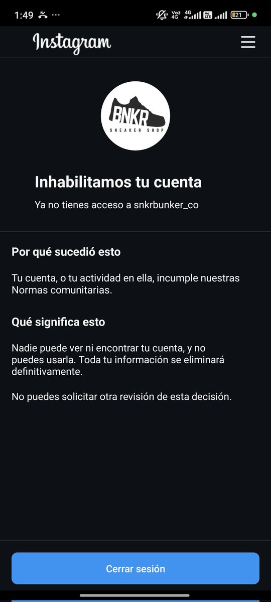 F1th0's tweet photo. @Meta cerrando cuentas sin motivo alguno. Procuren arreglar su problema rápido. #meta https://t.co/i4QsotqwCa