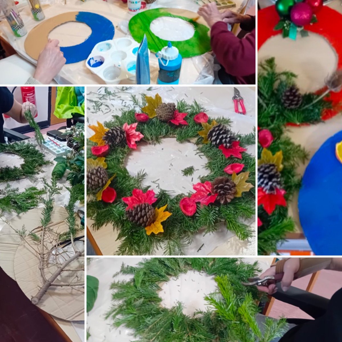 Art group this week got festive and made beautiful wreaths!🎄Everyone enjoyed getting in the Christmas spirit whilst engaging in a therapeutic and relaxing activity. Crafting helps build confidence and promotes mental well-being, something we love to see! 🌟 #festiverehab