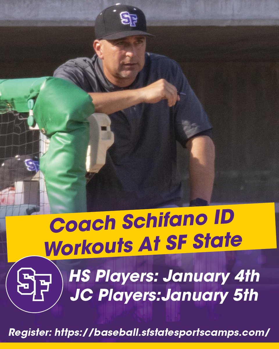 SF State Baseball (@sfstatebaseball) on Twitter photo Limiting each Workout to 20 to 25 spots! Contact <a href="/TonySchifano/">Tony Schifano</a> for any questions #ChompCity Limiting each Workout to 20 to 25 spots! Contact <a href="/TonySchifano/">Tony Schifano</a> for any questions #ChompCity