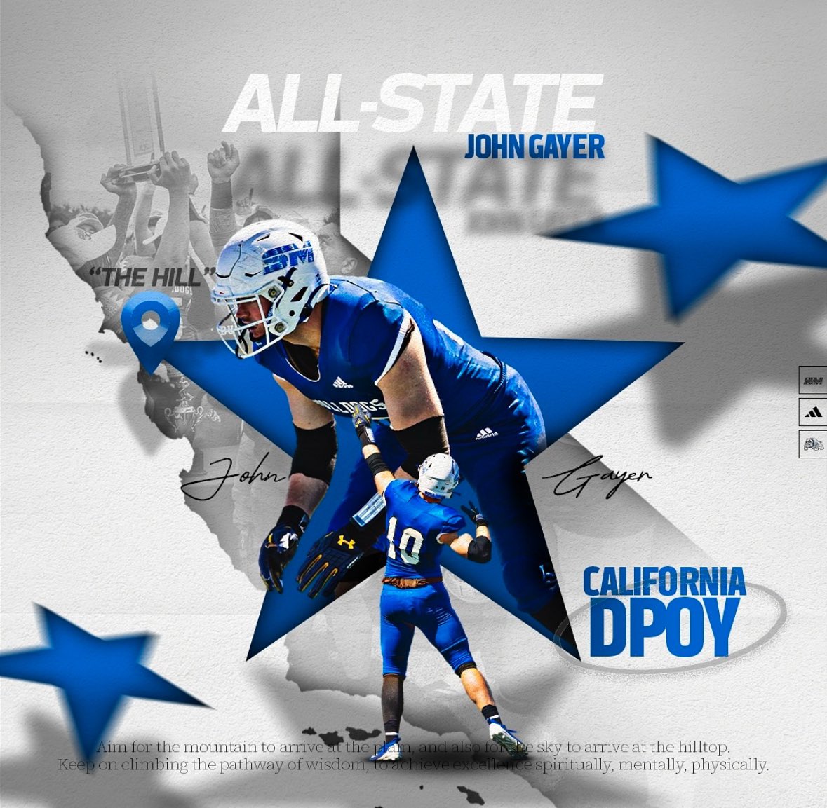 Congrats to <a href="/JohnGayer96/">John Gayer</a> on being named California Defensive Player of the Year &amp; being named 1st Team All American!! Proud of you! 🐶🐍
