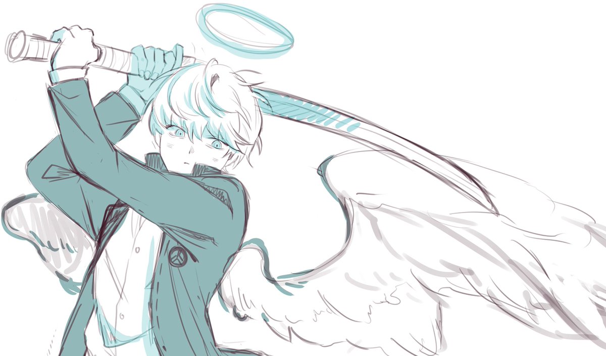 yuunuii's tweet photo. Was thinking about guardian angel au... #Persona4 https://t.co/0NWI99a8B7