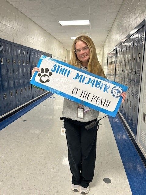 Please join us in celebrating as we congratulate our Staff of the Month for November! Ms. Phillips is a great resource for our students and we love her.  She is invaluable to our Family and her smile lights up our days.  Congratulations Ms. Phillips!!! #WildcatPride