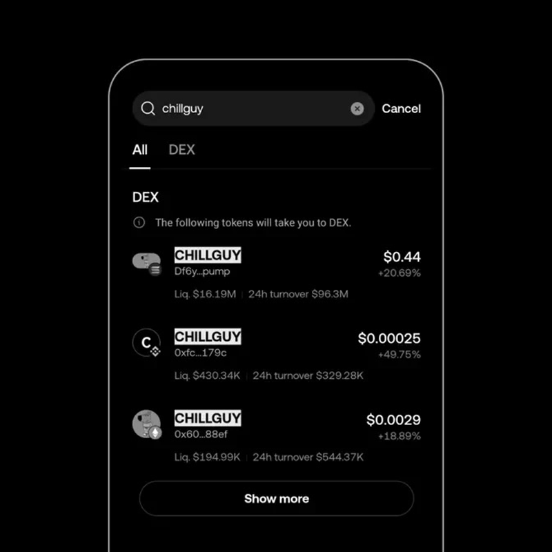 okx's tweet photo. Finding cool coins shouldn’t be a scavenger hunt. 🕵️

That’s why we’ve added SO MANY TOKENS to our app. Simply search by name, ticker, or contract address to access millions of tokens, including the hottest trending, and meme coins.

Learn more on our blog ⤵️
