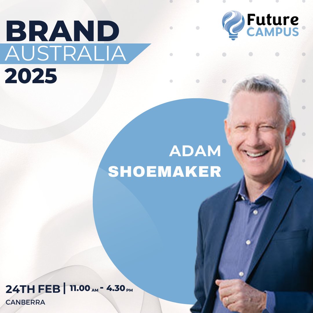 Adam Shoemaker joins our panel of experts for Brand Australia 2025!

📅 Get your tickets now: events.humanitix.com/brand-australi…

#HEEvents #BrandAustralia2025 #FutureCampus #HigherEducation #EdInnovation #ShapingTheFuture