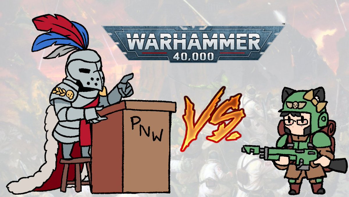 JoCat105's tweet photo. In my spare time off-content I've been getting really into warhammer 40k, so I'm fighting PancreasNoWork's 1k eldar army with my own Silly Little Guys army https://t.co/MCkGqaUWtb https://t.co/xpAi1rZLLB