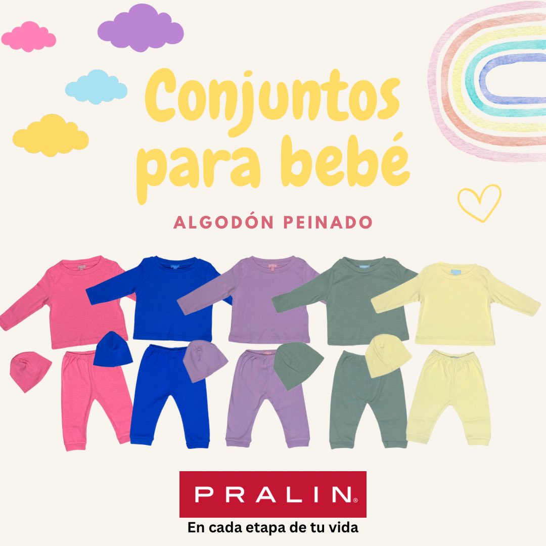 PRALINgt's tweet photo. 👶✨ Nuestros nuevos conjuntos para bebé están hechos de algodón peinado, súper suaves y cómodos para cuidar la piel de tu peque. 💕

Incluyen camisa/blusa, pantalón y gorro, ¡y vienen en una gran variedad de colores para elegir!

#ropabebe #encadaetapadetuvida #ropaguatemala https://t.co/GUZ3VGVFR6