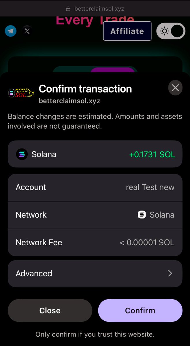 BetterClaimSol's tweet photo. Hit Reclaim All Sol and Confirm to reclaim your SOL. That’s it, you’re ready to go! 🚀
💰 Trade, stake, or stack that SOL back into action. Don’t let dust go to waste—check your wallet now! 💰
👉 Share this guide to help others recover their lost SOL. #Solana #SOLTips #SolanaTools #BetterClaimSOL