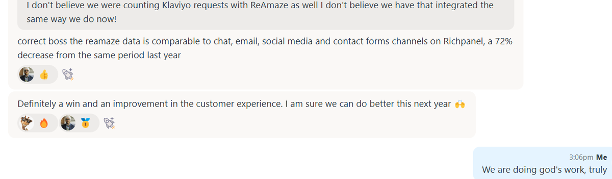 72% decrease in ticket volume at one of our portfolio brands. Largely driven by better manufacturing ops through <a href="/fulfilio/">Fulfil</a> + <a href="/Richpanel/">Richpanel</a> automations. Pretty cool!