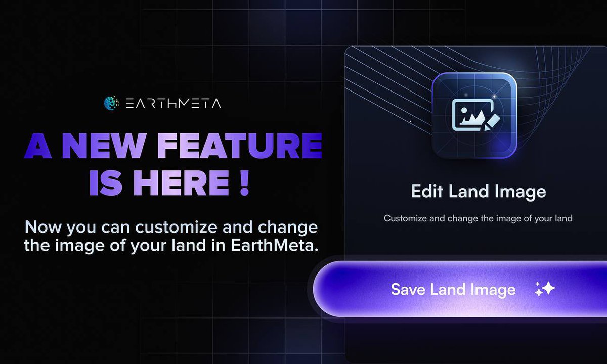 EarthMetaAi's tweet photo. 🚀 A New Feature Has Landed in EarthMeta ! 🌍

You can now customize and change the image of your land ! 🖼✨

Shape your land, and unlock its potential. 🌟

What will your lands look like ?

👉 https://t.co/vNFtU3OyxF https://t.co/gt54XYXZf3