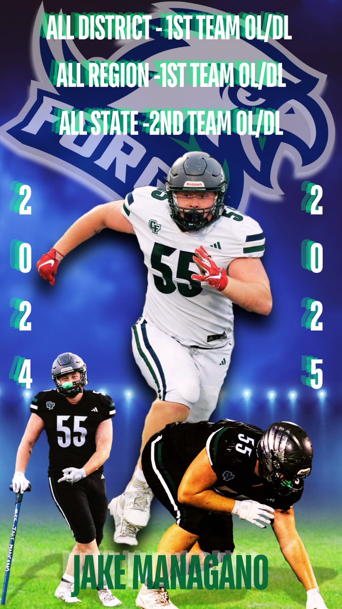 Make sure you add
DEF. DISTRICT PLAYER OF THE YEAR**

CRAZY YEAR FOR <a href="/JakeMangano1/">Jake Mangano 6’2.5 275lbs ‘25 4.04 GPA</a>  <a href="/SURamsFootball/">Shepherd Football</a> got a great one (he plays defense too👀)