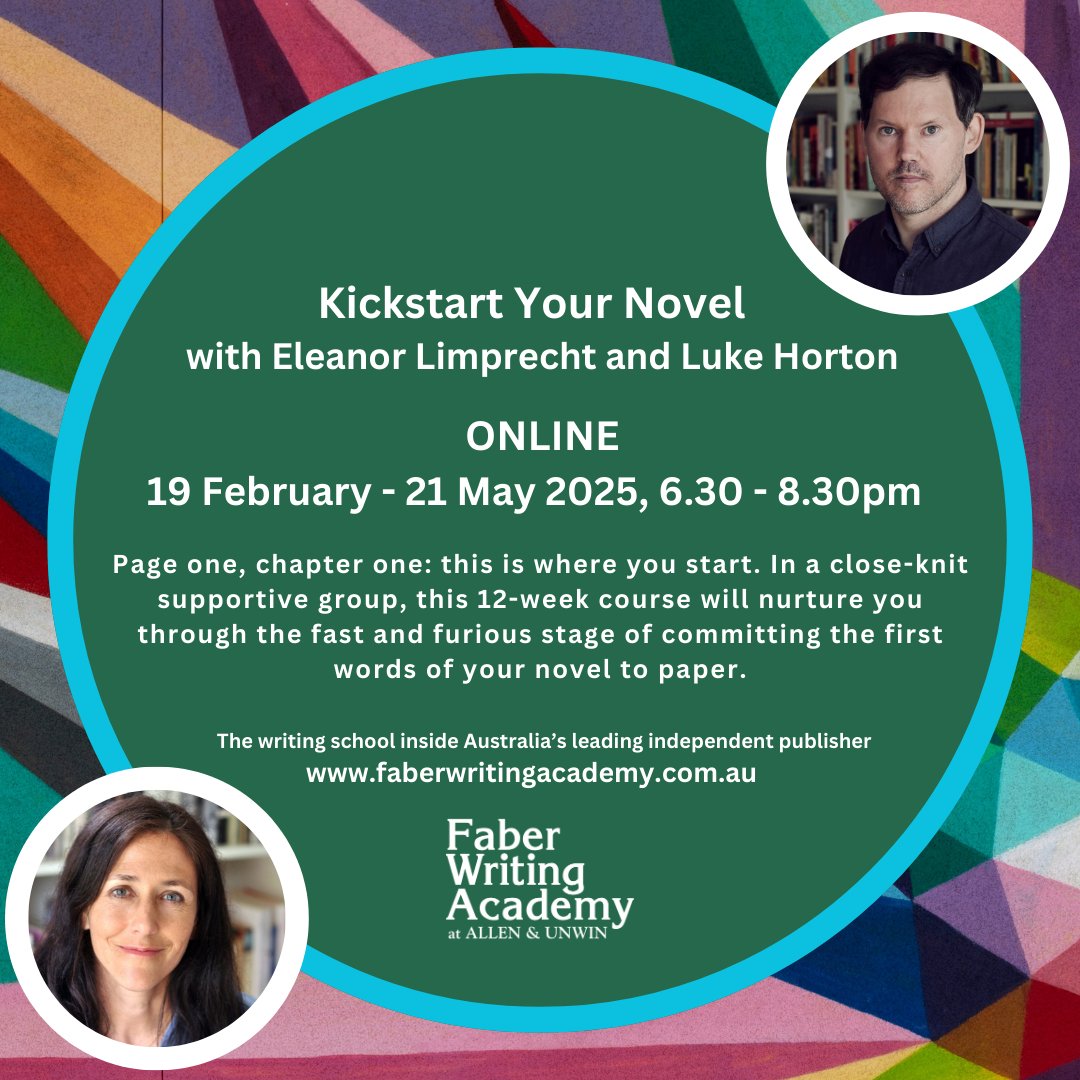 Excited to be teaching this new online Faber course with Luke Horton for those wanting a taste of the Writing a Novel course without the year long commitment. We'll be doing lots of writing prompts and lots of work on creating momentum.