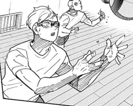 ⠀⠀          
                Tsukishima Kei  ﹙月島 蛍﹚

Middle blocker for the Sendai Frogs, museum employee.    
⠀⠀