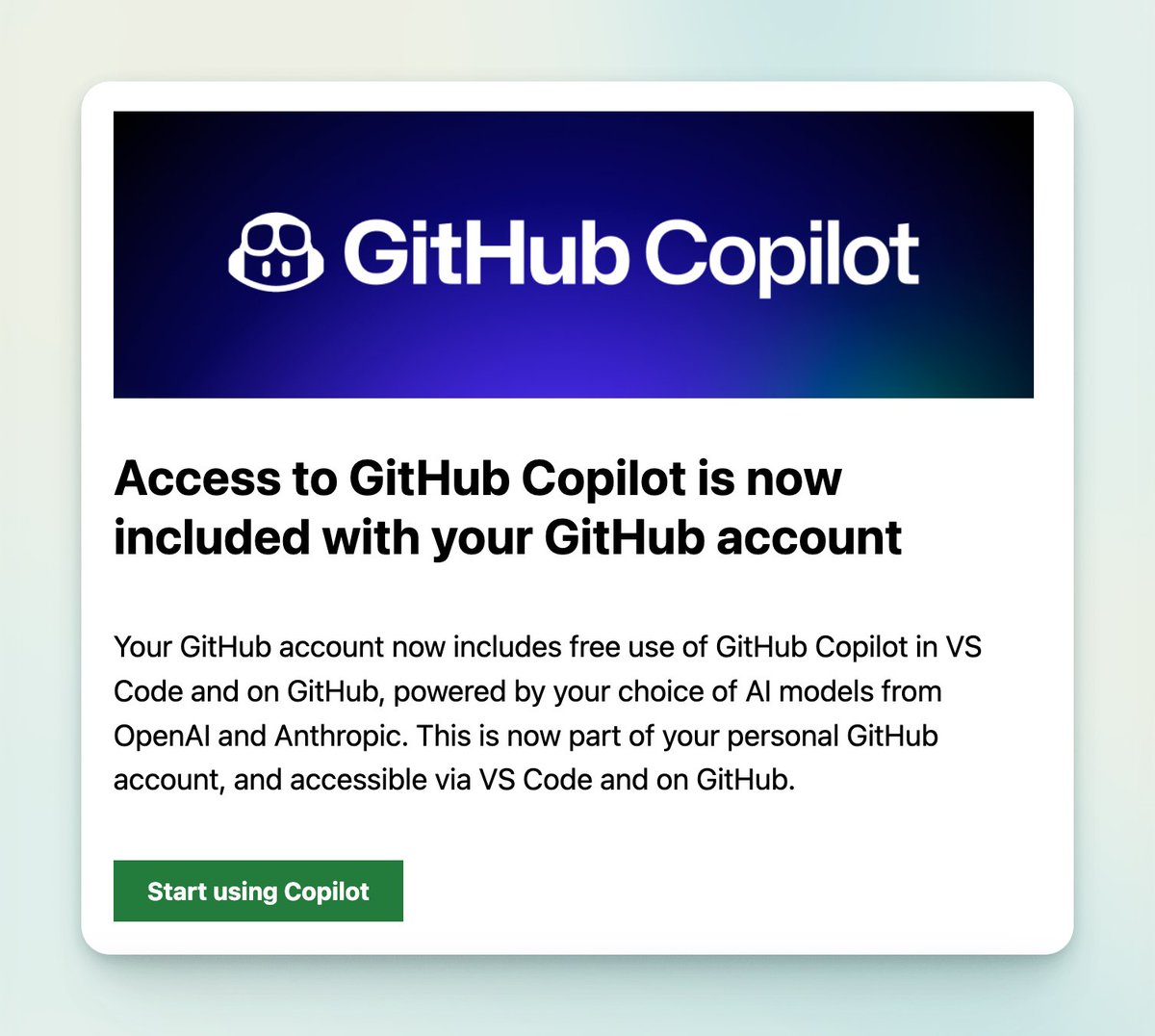 我当时是GitHub 学生认证大礼包免费用的Copilot，那个时候我刚开始写前端，AI 能做的还有限，体验一般，但已经帮助我很多了。  BTW，我毕业一年了，学生大礼包还没过期，不知道