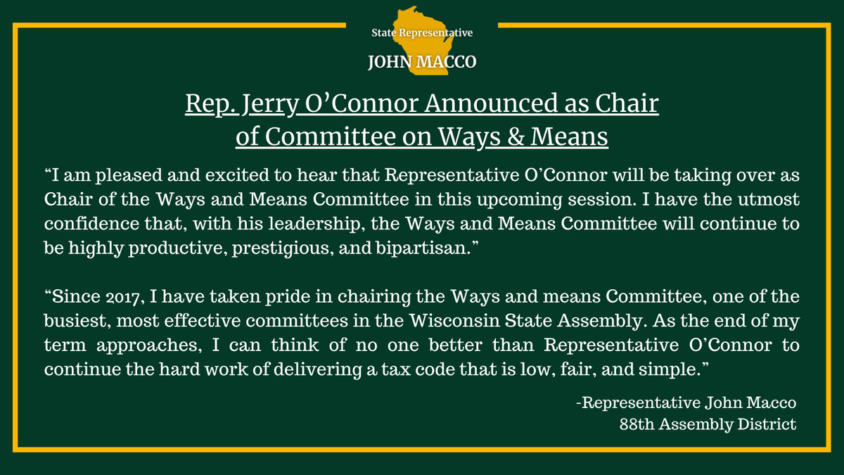 Congratulations Representative O'Connor!