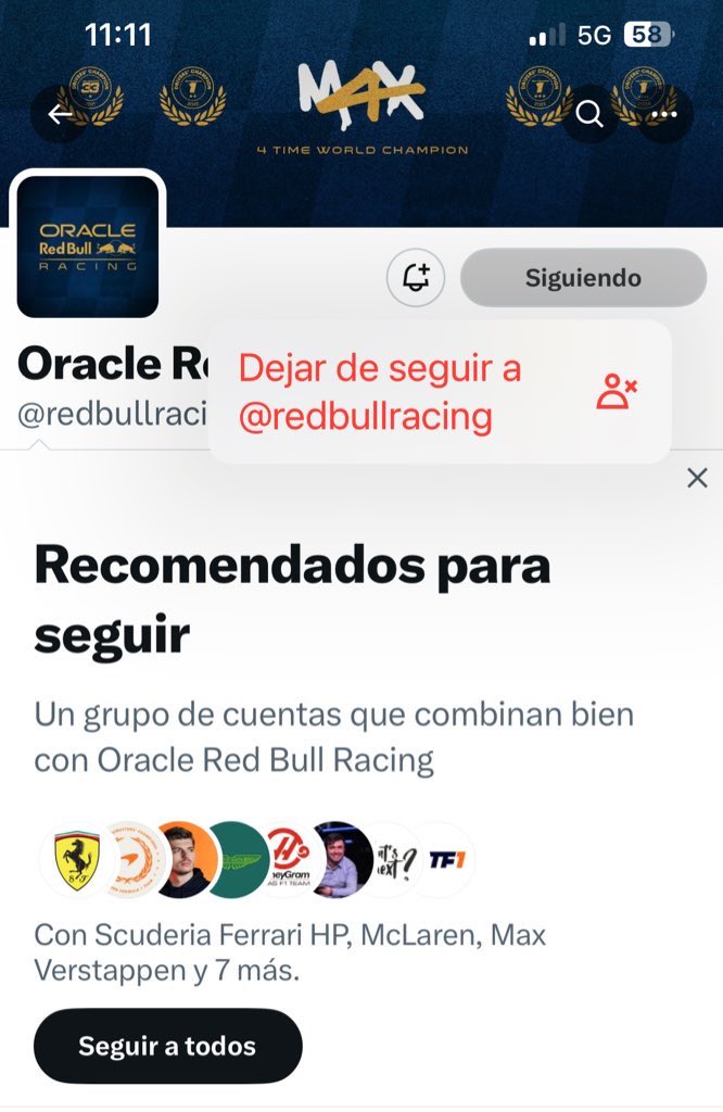 _MRBRlGHTSlDE's tweet photo. @redbullracing Pues mi cuenta es pequeña pero a todos los followers que estén de acuerdo #UnFollowRedBull #WeAreCheco https://t.co/0U4sNiCxsh