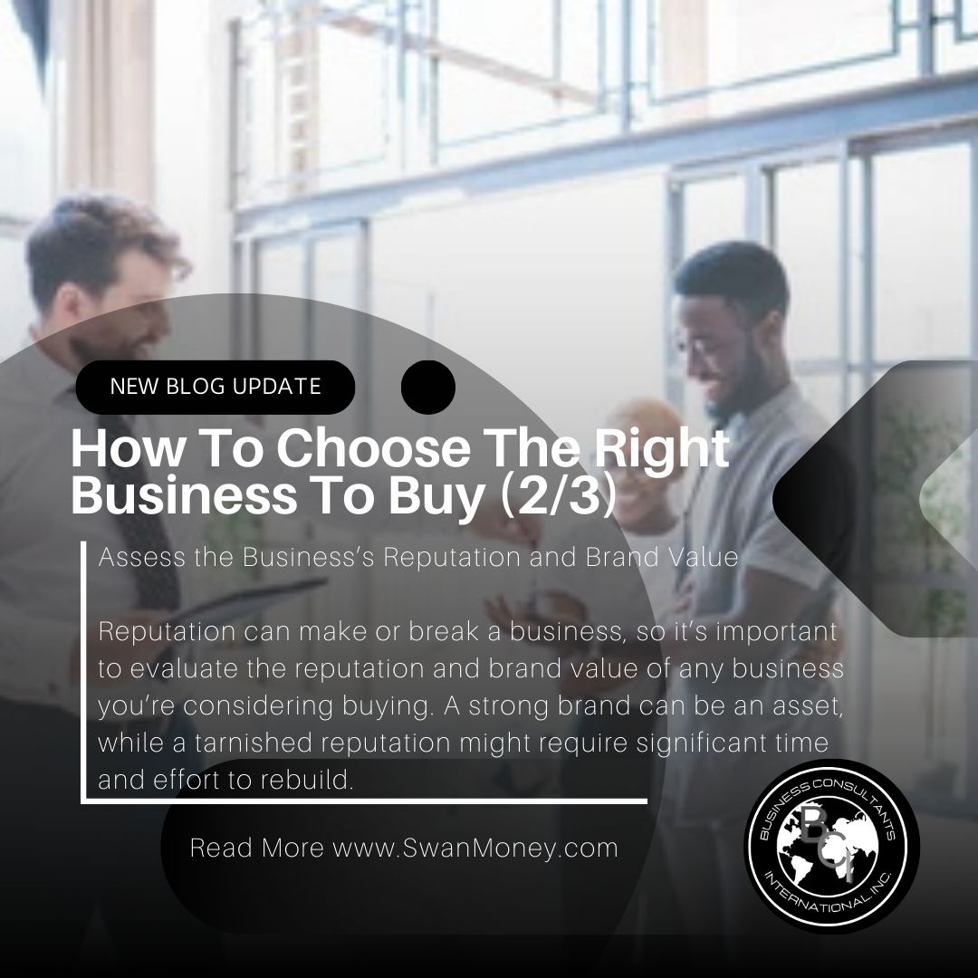 All New BCI Blog Out Now! - How To Choose The Right Business To Buy (2/3)

Visit Our Site:
SwanMoney.com
