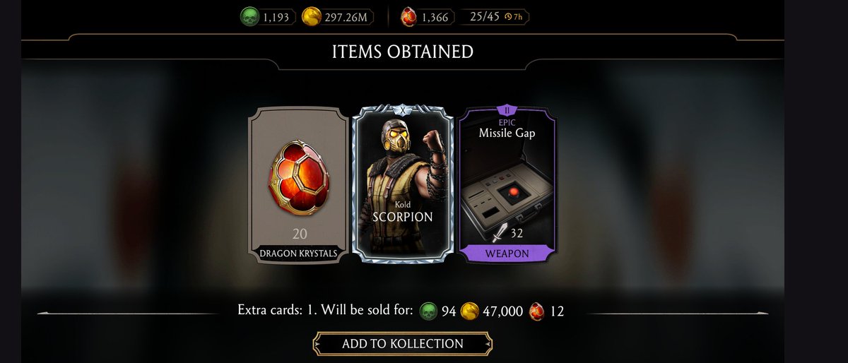 NullNullSull's tweet photo. #mkmobile #KoldTower 3rd run rewards.
yet no Skarlet Epic... and no rare through the run. https://t.co/7jav3oBYGZ