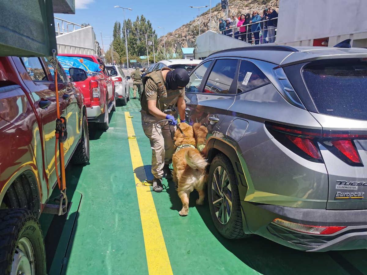 Carab_Aysen's tweet photo. 🚨Fiscalización en Acción:
Plan #NavidadSegura: Carabineros #OS7 #Aysén apoyados por el can antidrogas "Gazu" fiscalizó barcaza de #ChileChico e identificó a 2 infractores a Ley 20.000.
Reafirmamos el compromiso con la seguridad y la lucha contra el tráfico de drogas en la región https://t.co/LM7ACZbvWj
