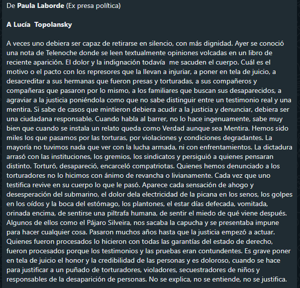 danieldaners's tweet photo. De Paula Laborde, ex presa política. https://t.co/Uy66rgNCmo