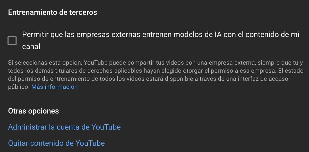perezfecto's tweet image. Al menos YouTube está siendo un poco más decente con los creadores de contenido (por defecto la cajita aparece unchecked). #OptOut