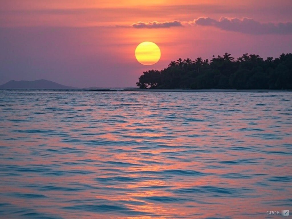 icakaunivere's tweet photo. Sunset in Fiji | Grok 2 https://t.co/moN916JgJH