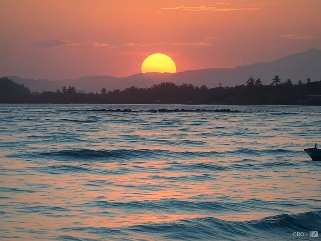icakaunivere's tweet photo. Sunset in Fiji | Grok 2 https://t.co/moN916JgJH