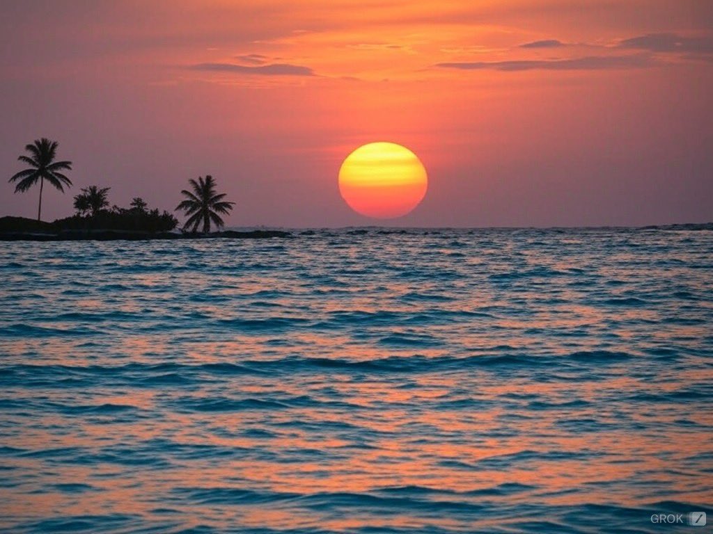 icakaunivere's tweet photo. Sunset in Fiji | Grok 2 https://t.co/moN916JgJH
