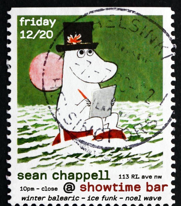 last gig of the year and we are listening to Noël Wave and watching Moomins .