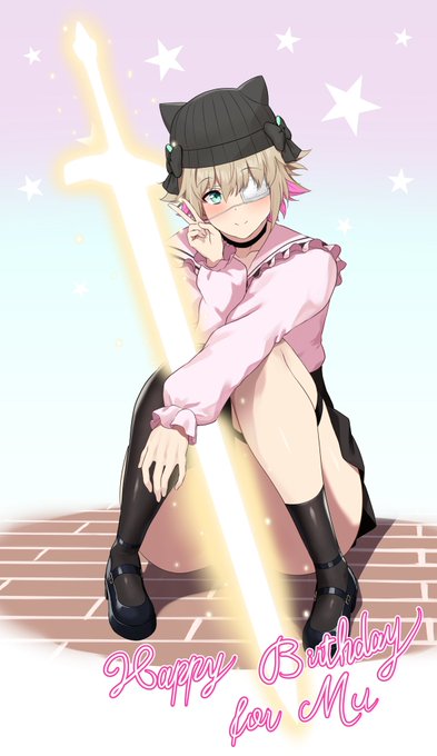 儂の友人、武右(@mu0_019)の誕生日なんで彼のOCのアーサーちゃん描きました🎁 