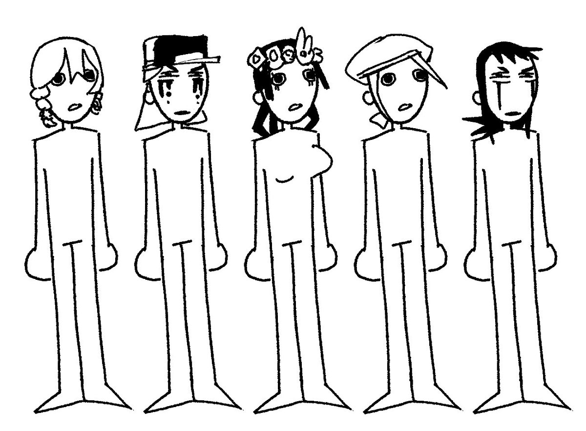 SunnySnaiIs's tweet photo. Whenever there’s a panel with all 5 of them, they look like one of these https://t.co/FS0mtnrd99