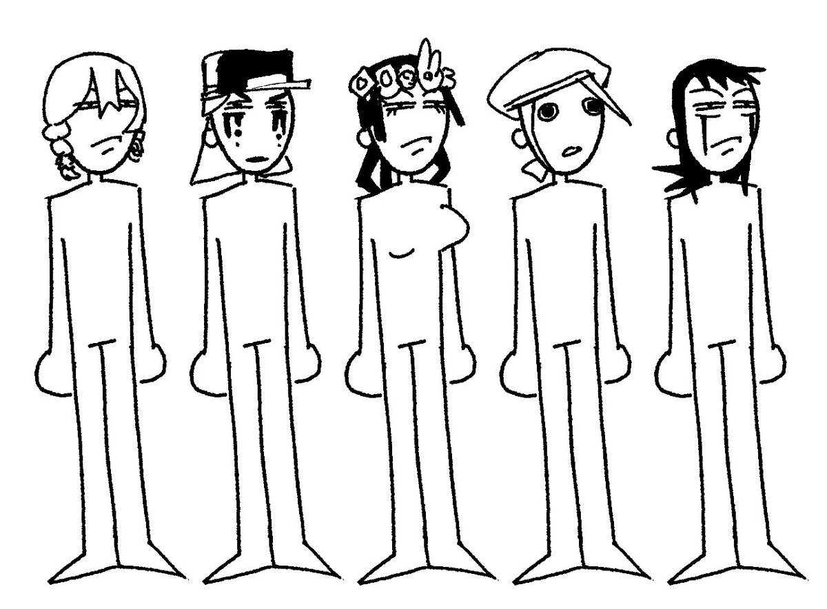 SunnySnaiIs's tweet photo. Whenever there’s a panel with all 5 of them, they look like one of these https://t.co/FS0mtnrd99