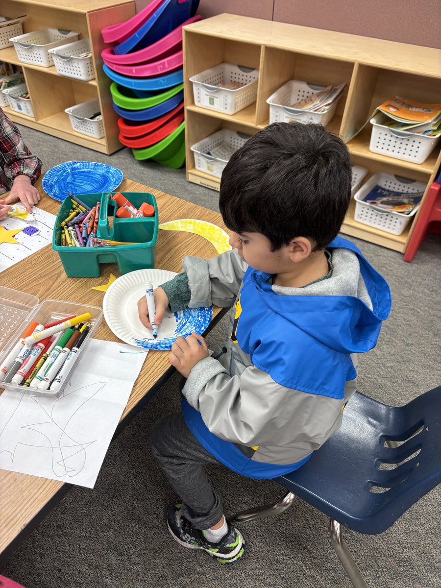 Today we learned about Ramadan and made crescent moons out of paper plates!