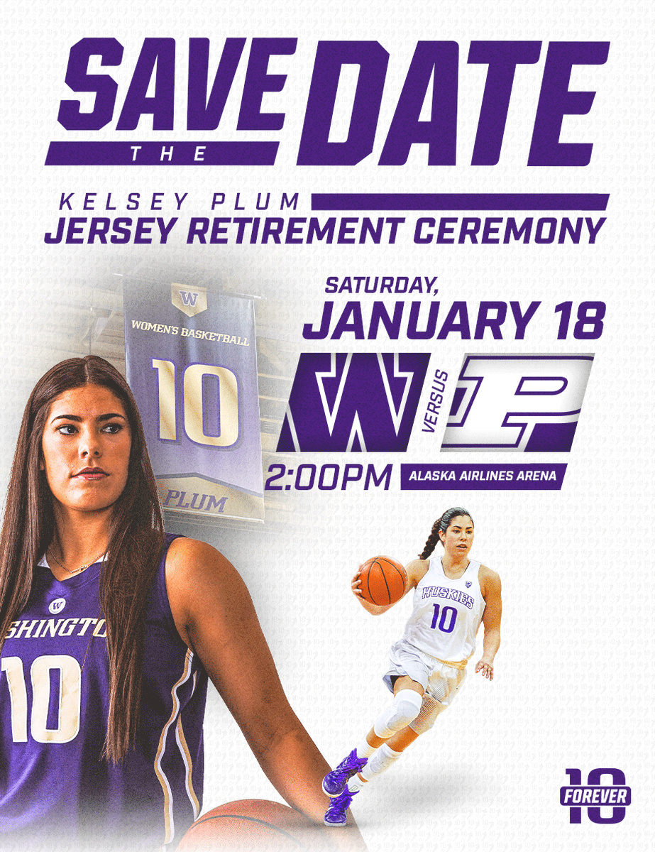 UWAthletics's tweet photo. 🗓️ One month from today, 🔟 goes to the rafters. Don't miss your chance to see @Kelseyplum10's special night on Montlake.

🐐 https://t.co/AiYlRfliWr

#GoHuskies x #KP10 https://t.co/ywcMK5gRBp