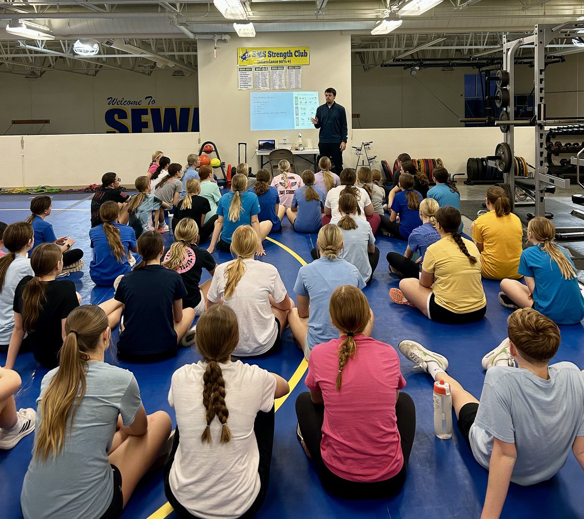 SMS Weights Program ended the semester with a presentation on nutrition, rest &amp; recovery, time management, importance of being involved and more!