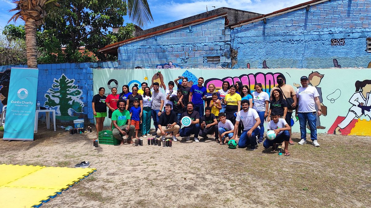 CoinExCharity's tweet image. 🎉 As part of CoinEx's seventh-year celebrations, "The Wall of Dreams" has become a beacon of inspiration, where children's artistic expressions and aspirations are brought to life on the walls of PROSSICA's headquarters in Fortaleza, Brazil. 🎨✨
#CoinExCharity #BridgeToHope…