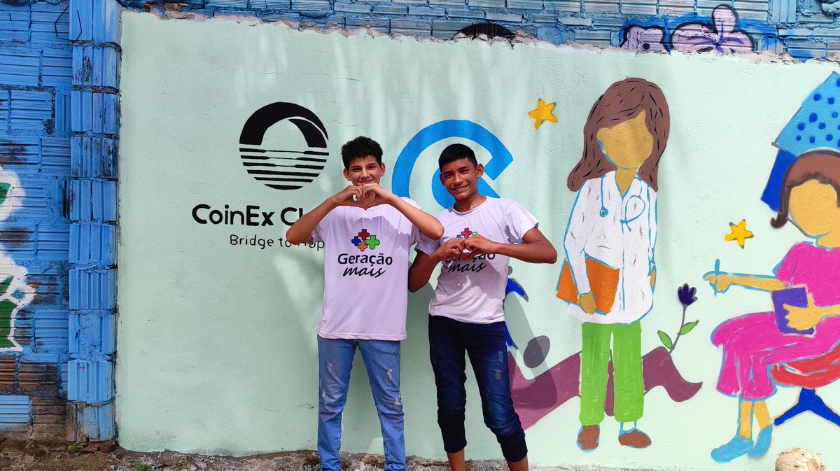 CoinExCharity's tweet image. 🎉 As part of CoinEx's seventh-year celebrations, "The Wall of Dreams" has become a beacon of inspiration, where children's artistic expressions and aspirations are brought to life on the walls of PROSSICA's headquarters in Fortaleza, Brazil. 🎨✨
#CoinExCharity #BridgeToHope…