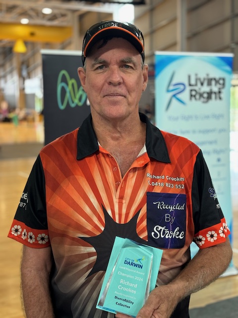 Congratulations Richard Crookes!! 🌟 
 
Richard has been awarded the Champion Award at the annual Lord Mayoral Awards hosted by the City of Darwin on the International Day of People with Disability. 👏 
 
Thank you for all that you do in the Top End! 🙌