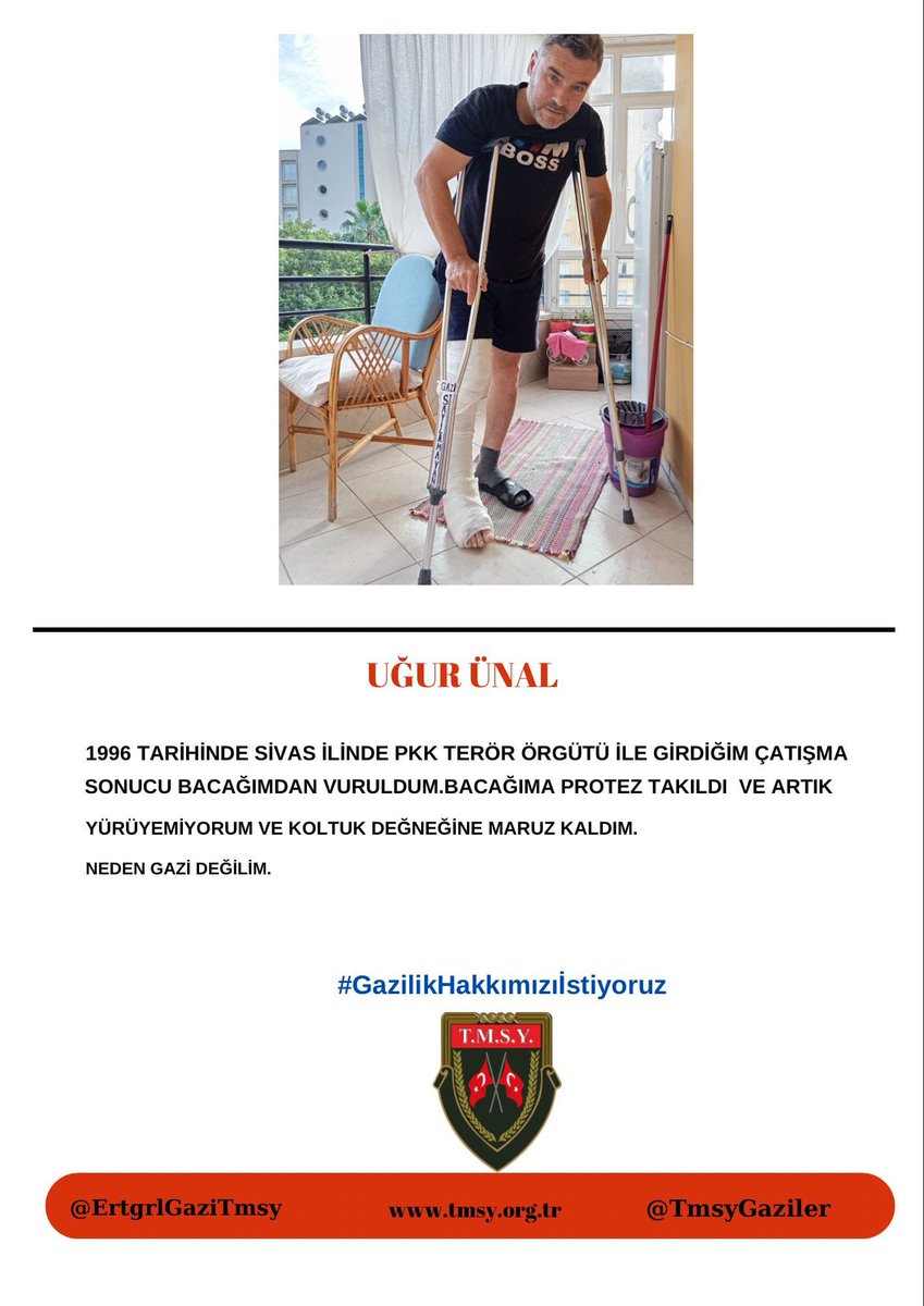 İlker bey
Gnd
Terörle mücadelede yaralanıp vucudunda kurşun ve şarapnel parçalarıyla yaşayan 23binvatan evladı SGK tarafından uzuv kayıpları yetersiz diye GAZİ sayılmıyor
 #EliniziVicdanınızaKoyun
Bizler bu vatan için vurulmadıkmı
<a href="/karagozilker/">ilker karagöz</a> 
<a href="/RTErdogan/">Recep Tayyip Erdoğan</a> 
<a href="/dbdevletbahceli/">Devlet Bahçeli</a>