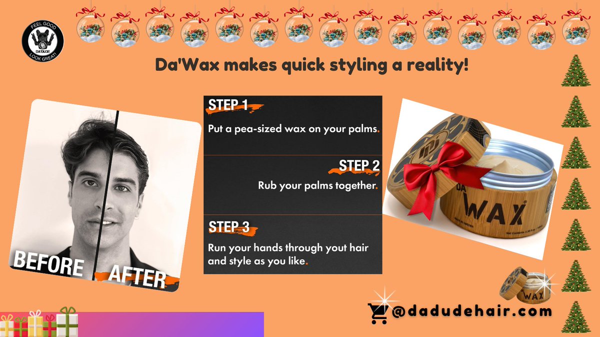 DaDudeyounghair's tweet image. Da&apos;Wax makes quick styling a reality.💨 Stronghold and #mattefinish make it perfect for any look. It is best for thin and normal hair. The 100 mL size is travel-friendly and easy to use. Apply to dry hair, style, and enjoy a simple routine.✨🌟
#GameChanger #SimpleRoutine