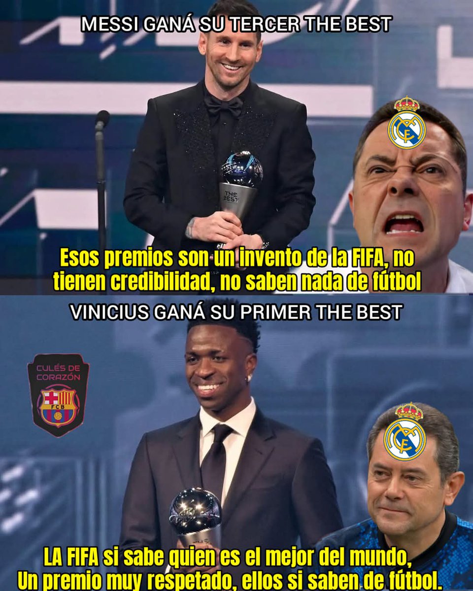 kukurro133's tweet photo. Cuando el fanatismo tiene amnesia
#RealMadrid #TheBest #vinicios #Barcelona #fanscule  #lamasia #futbol https://t.co/PPWgQflKaw