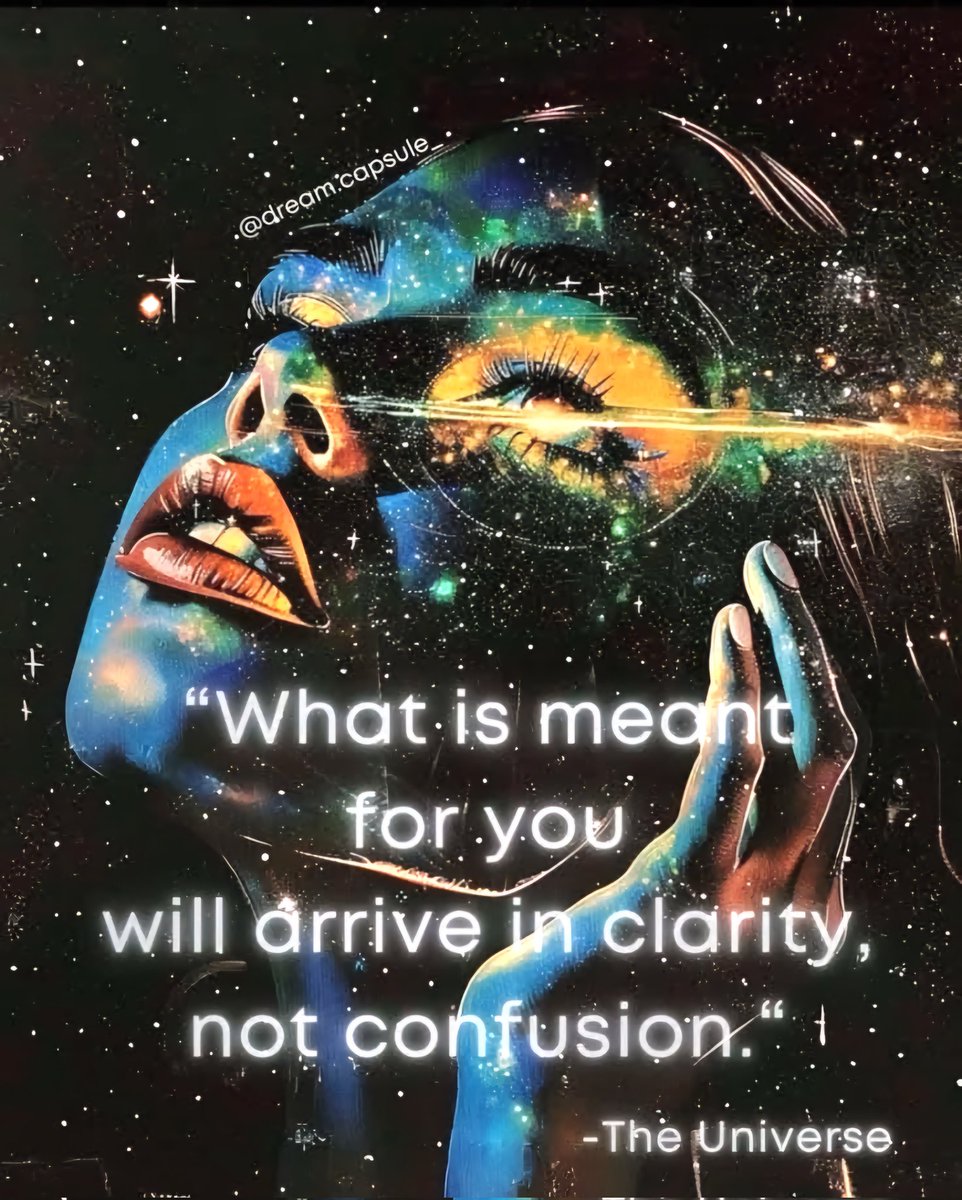 ladiekerrie's tweet image. "What is meant for you will arrive in clarity not confusion." 
- The Universe